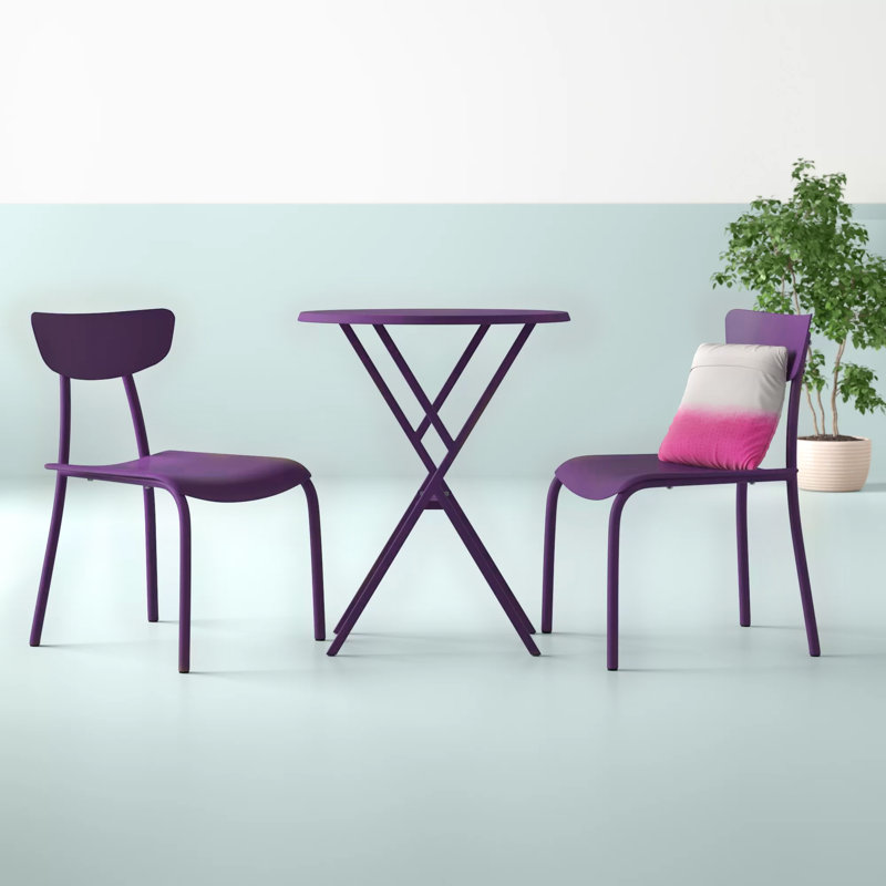 Hashtag Home Alondra 3 Piece Iron Bistro Set & Reviews Wayfair